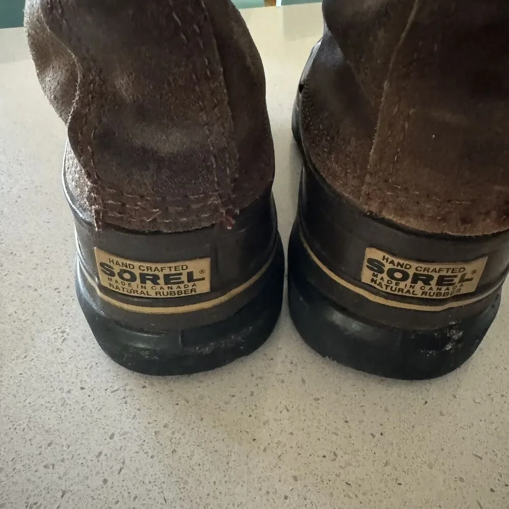 SOREL Mavericks‎ WINTER BOOTS Mens 7 Felt Lined LEATHER & RUBBER Snow CANADA